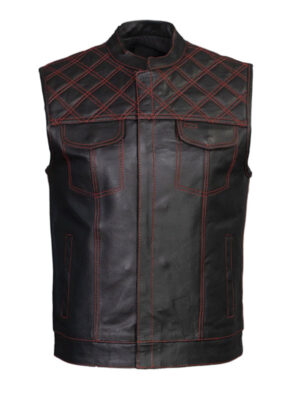 Men's Quilted Two Tone Motor Biker Vest