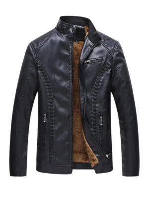 Men's Slimfit Designer Biker Black Leather Jacket