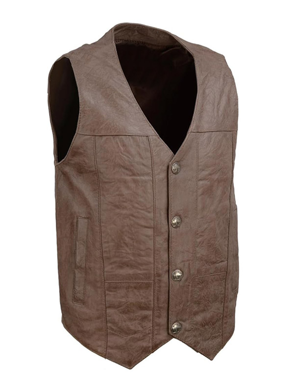 Men's Waist Coat Style Motor Biker Leather Vest