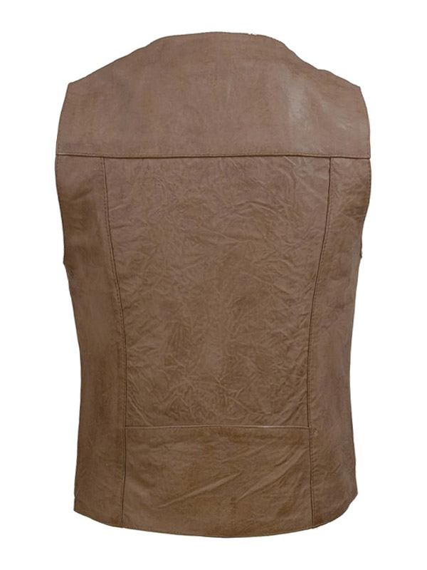 Men's Waist Coat Style Motor Biker Leather Vest