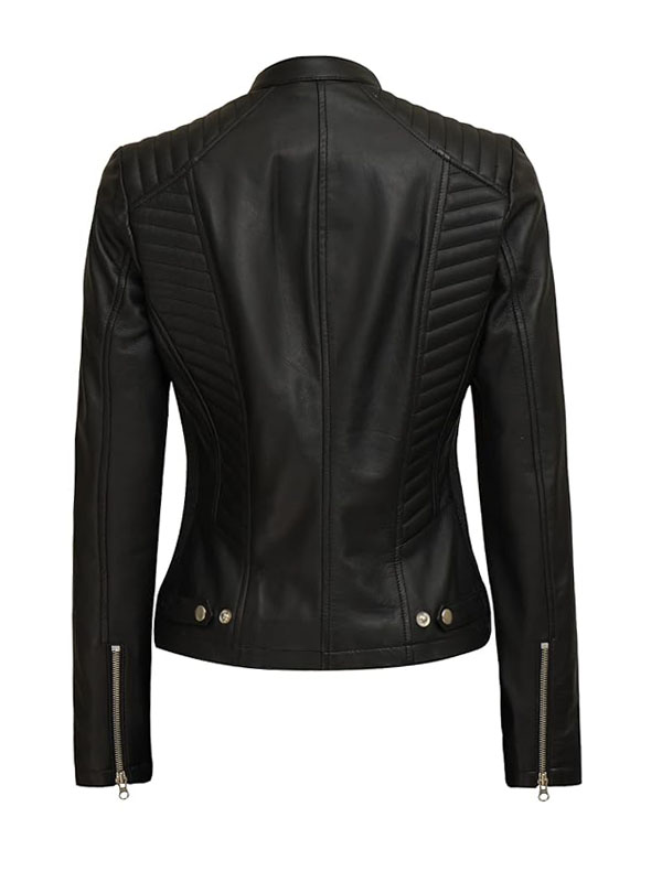 Rachel Women's Slimfit Black Moto Leather Jacket