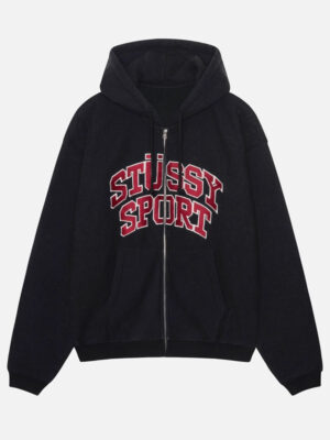 Unisex–Stussy Sport Zip-front Fleece hoodie