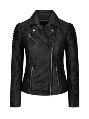 Women's Fashion Designer Black Leather Jacket