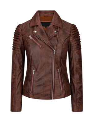 Women's Fashion Designer Brown Leather Jacket