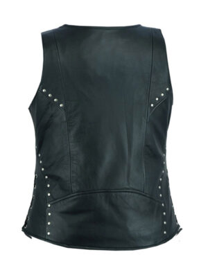 womens-lace-work-design-black-leather-vest-1