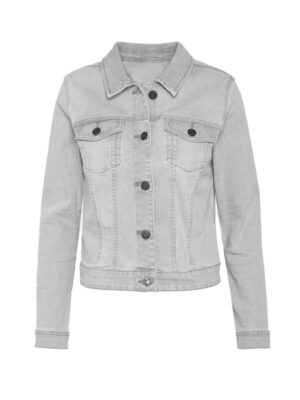 Women's Shirt Style Grey Wash Denim Jacket