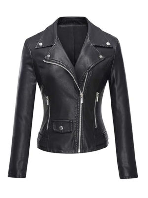 Women's Slim Fit Biker Black Real Leather Jacket