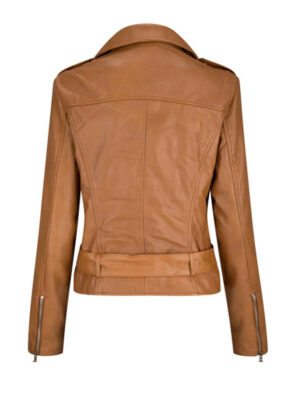 womens-stylish-tan-brown-belted-leather-jacket-1