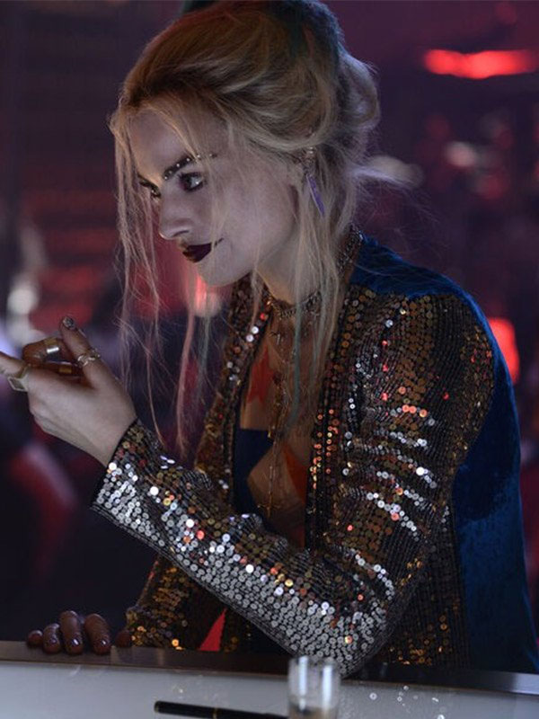 Birds Of Prey Margot Robbie Long Trench Sequin Coat