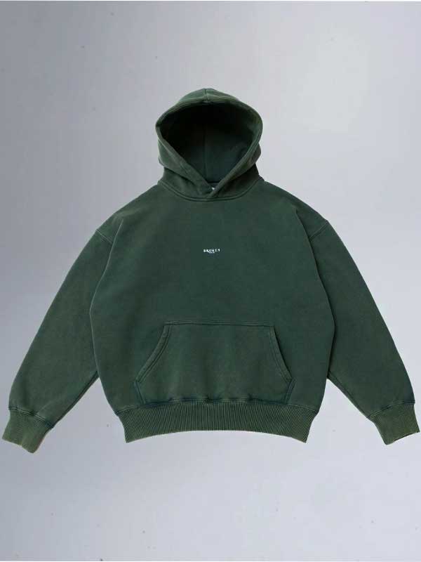 Broken Oslo Oversized Pullover Fleece Hoodie