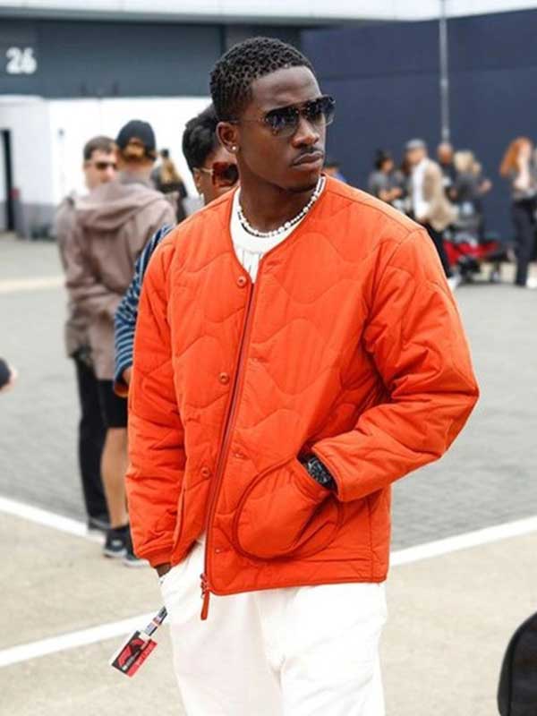 Damson Idris Joshua Pearce F1 2025 Orange Bomber Jacket