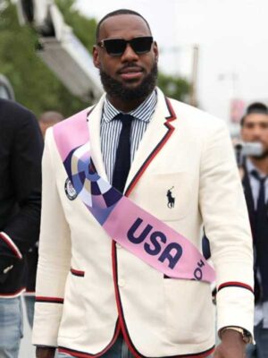 Lebron James Paris Olympics 2024 White Blazer