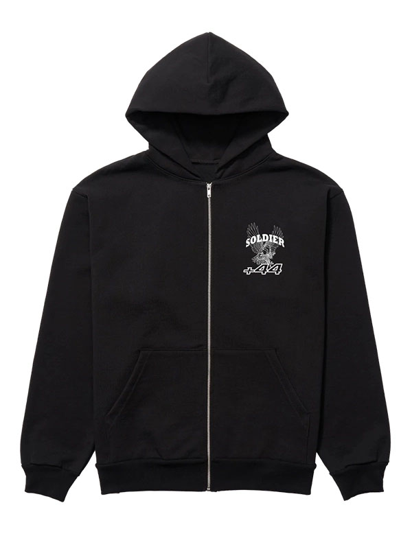 Lewis Hamilton +44 Soldier Racer Black Hoodie