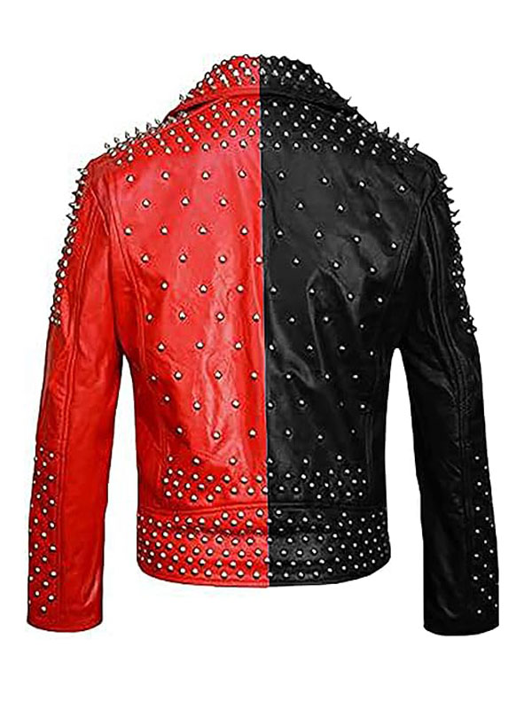 Men's Rock Punk Spiked Brando Studded Leather Jacket