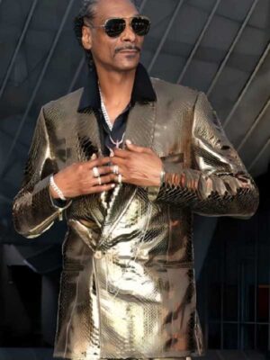 Olympics 2024 Snoop Dogg Snakeskin Print Golden Blazer