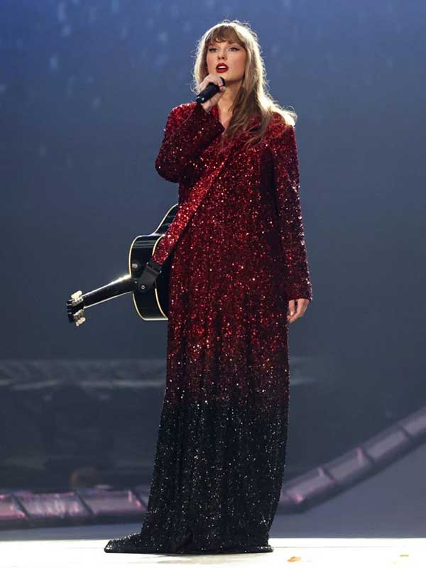 Taylor Swift Eras Tour Red & Black Sequin Coat