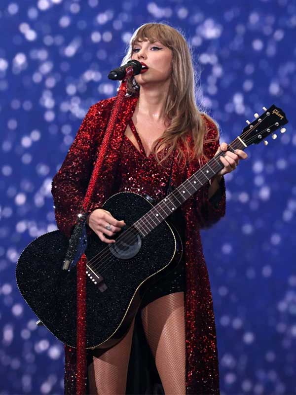 Taylor Swift Eras Tour Red & Black Sequin Coat