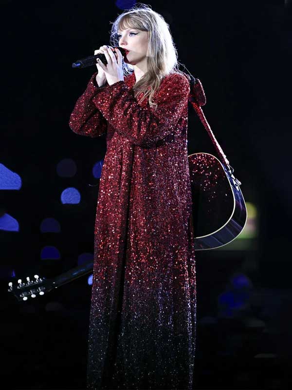 Taylor Swift Eras Tour Red & Black Sequin Coat