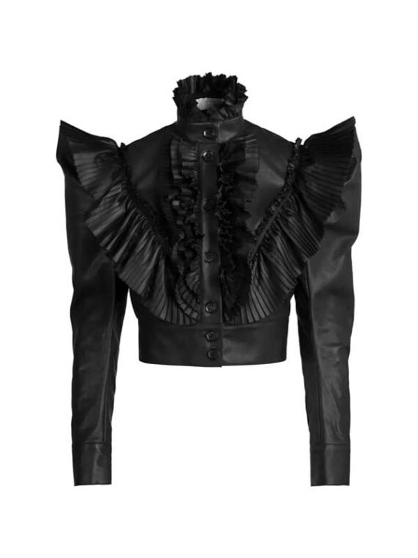 Taylor Swift Fortnight Music Video Black Ruffle Jacket