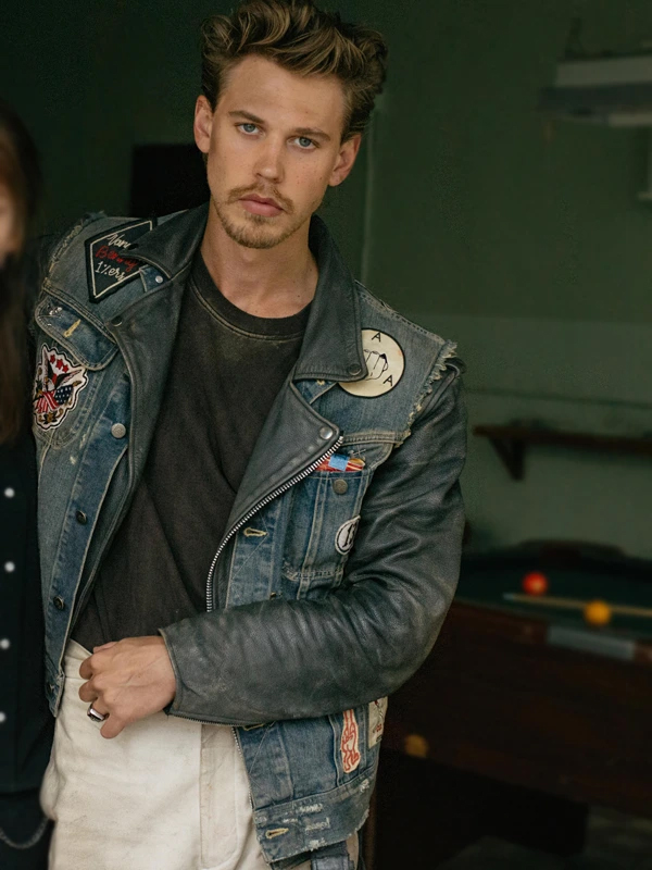 The Bikeriders Austin Butler Chicago Blue Denim Vest