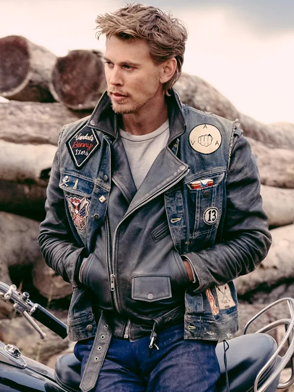 The Bikeriders Austin Butler Chicago Blue Denim Vest