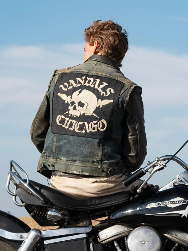 The Bikeriders Austin Butler Chicago Blue Denim Vest