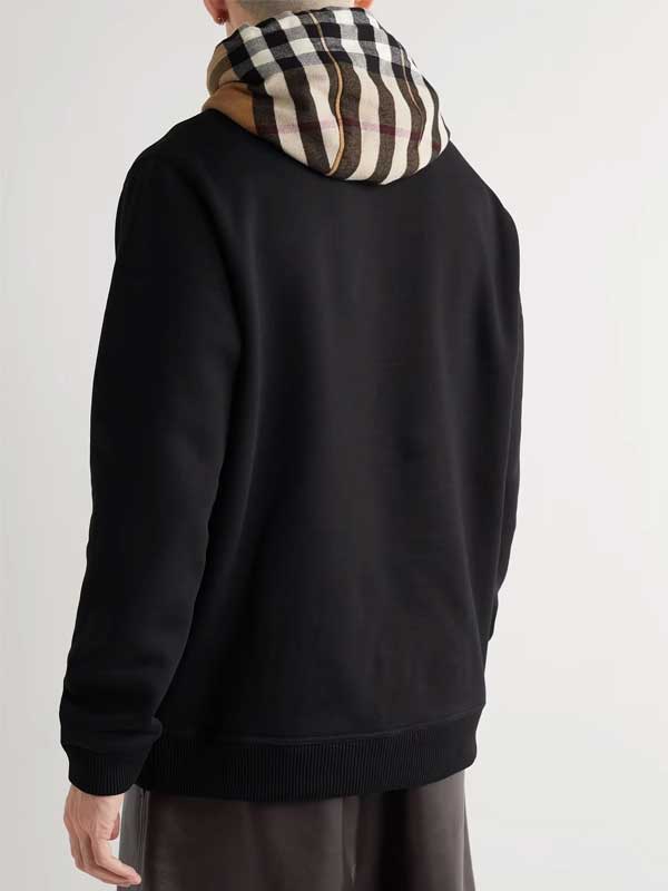 Unisex Burberry Designer Pullover Checked Hoodie