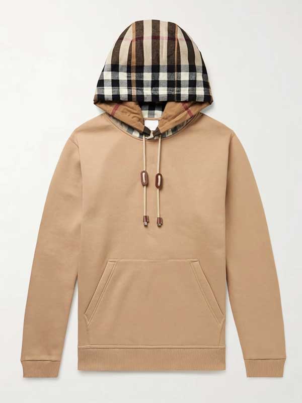 Unisex Burberry Designer Pullover Checked Hoodie