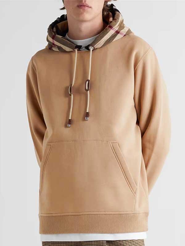 Unisex Burberry Designer Pullover Checked Hoodie