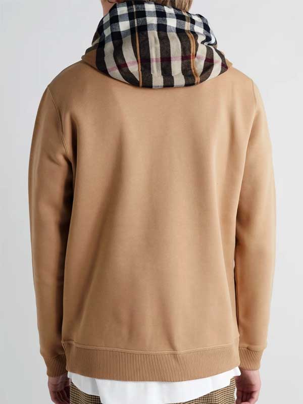 Unisex Burberry Designer Pullover Checked Hoodie