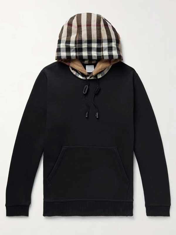 Unisex Burberry Designer Pullover Checked Hoodie