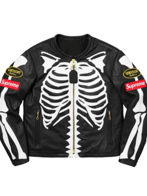 Unisex Vanson Supreme Skeleton Bones Sketch Jacket