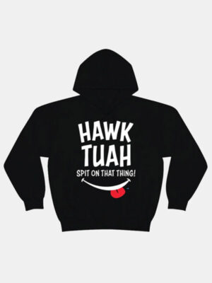 2024 Hawk Tuah Black Trending Pullover Hoodie