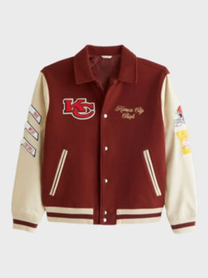 Abercrombie KC Kansas City Chiefs Maron Varsity Bomber Jacket