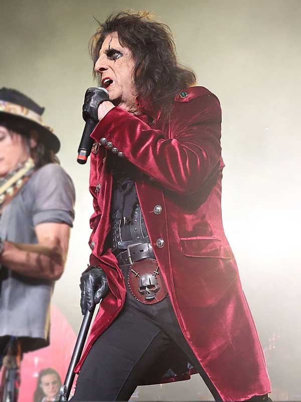 Alice Cooper Red Velvet Mid-Length Coat