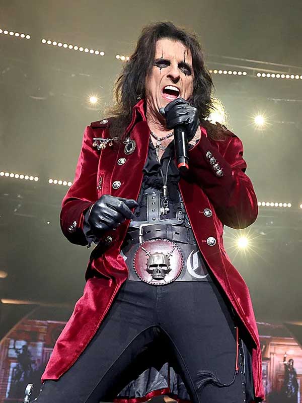 Alice Cooper Red Velvet Mid-Length Coat