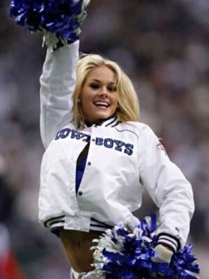 Dallas Cowboys Cheerleaders White Varsity Bomber Jacket