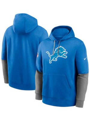 Detroit Lions Nike Blue 2024 Sideline Club Pullover Hoodie