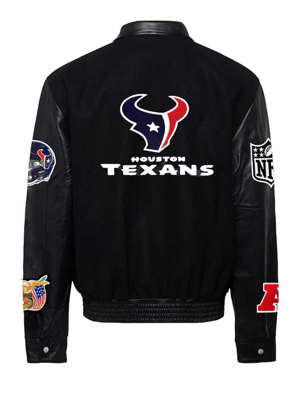Houston Texans Jeff Hamilton Black Varsity Bomber Jacket