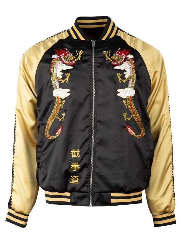 JFGF Institute  Mike Estime Embroidered Satin Bomber Jacket