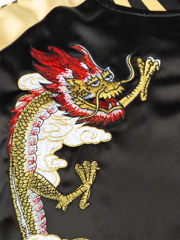 JFGF Institute  Mike Estime Embroidered Satin Bomber Jacket