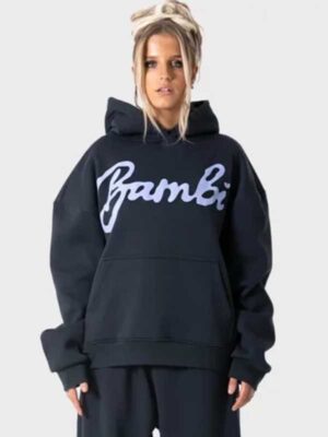Oversized Bye Bambi Pullover Black Fleece Hoodie