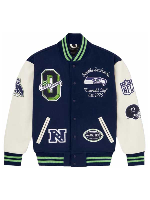 OVO x NFL Seattle Seahawks Varsity Bomber Jacket