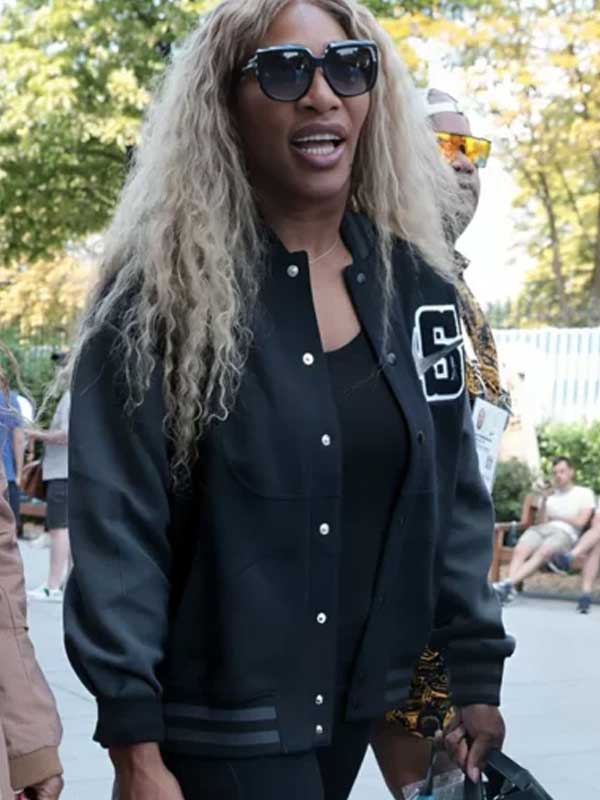 Paris 2024 Olympic Serena Williams Black Letterman Jacket