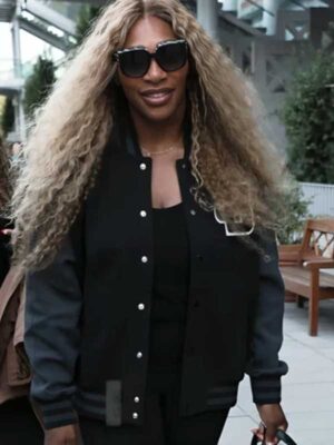 Paris 2024 Olympic Serena Williams Black Letterman Jacket