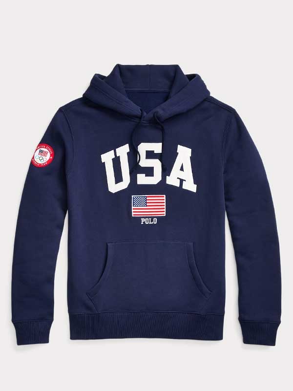Paris Olympics 2024 Team USA Fleece Blue Hoodie