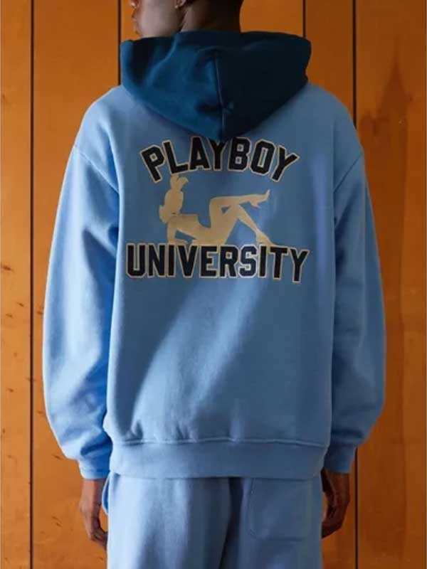 Playboy University Blue Pullover Fleece Hoodie