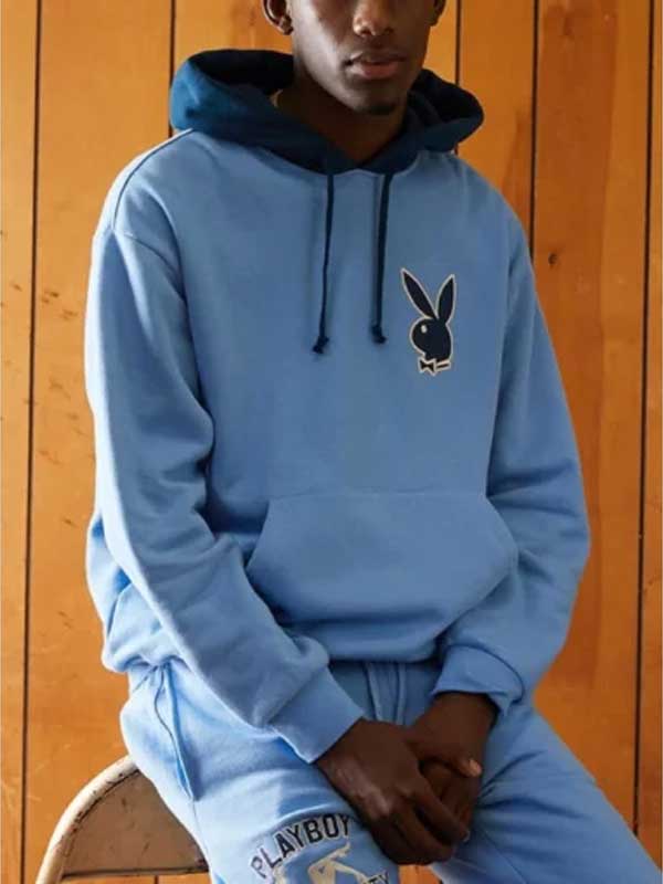 Playboy University Blue Pullover Fleece Hoodie