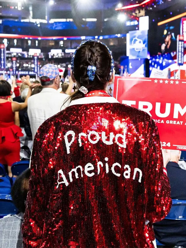 Proud American USA Flag Sequin Bomber Jacket