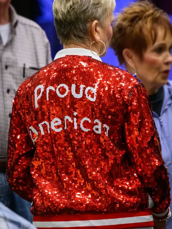 Proud American USA Flag Sequin Bomber Jacket